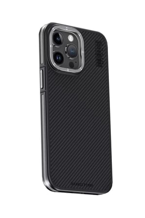 Joko Apple iPhone 15 Pro Max Kılıf Aramid 600D Kevlar Karbon Fiber Magsafe Kapak - Gri