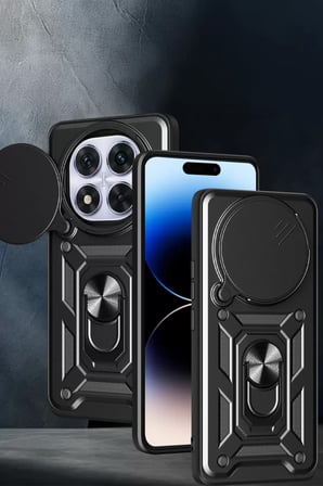 Newface Xiaomi Redmi Note 14 Pro Plus Kılıf Pars Lens Yüzüklü Silikon - Siyah