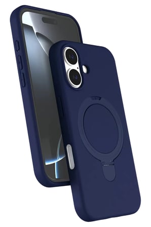Newface Apple iPhone 16 Plus Regal Magsafe Standlı Kapak - Lacivert