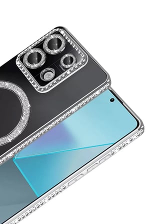 Newface Xiaomi Redmi Note 13 Pro 4G Joke Simli Magneticsafe Kılıf - Gümüş