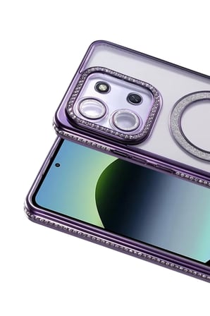Newface Xiaomi Redmi 15C 4G Joke Simli Magneticsafe Kılıf - Derin Mor