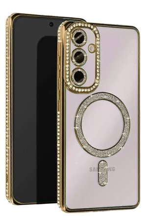 Newface Samsung Galaxy S25 FE Joke Simli Magneticsafe Kılıf - Gold