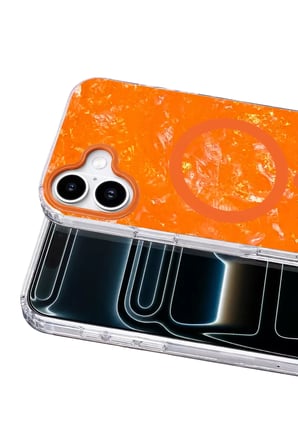 Onegif Apple iPhone 17 Mila Dalgalı Magsafe Kapak - Turuncu