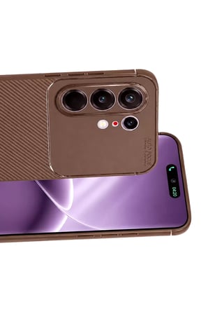 Newface Tecno Camon 50 Pro 5G Auto Focus Karbon Kapak - Kahverengi