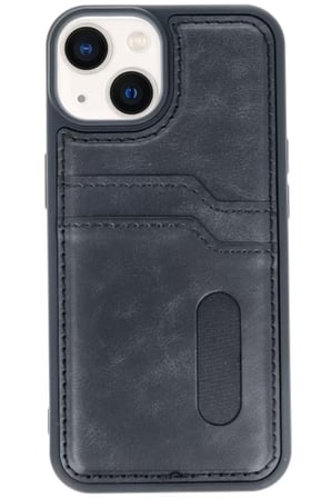 Newface Apple iPhone 15 Sara Kartvizitli Deri Kılıf - Siyah