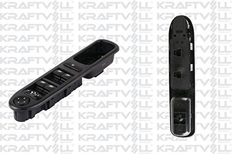 Kraftvoll 04050030 Cam Açma Anahtarı Kumanda Anahtarı Ön Sol P307 Dörtlü 9 Fıs (Ayna Katlamalı) 6554.KT