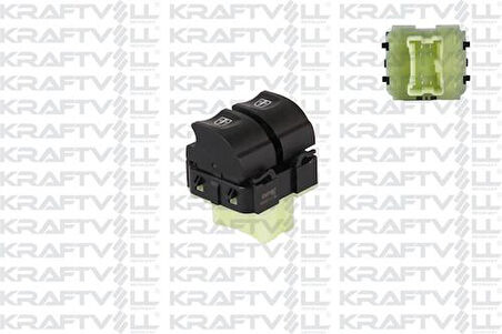 Kraftvoll 04050059 Cam Açma Kapama Anahtarı Ön Sol Çiftli Clio IV Symbol Captur Sandero Lodgy Dokker 7 Pın Beyaz Isıklı Beyaz Soket 254118044R