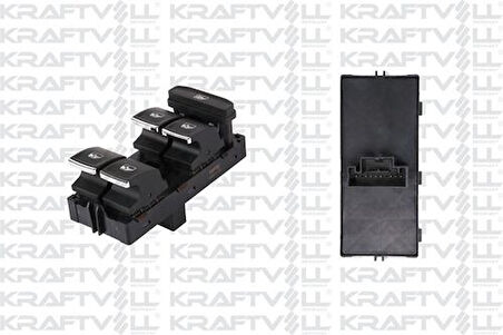 Kraftvoll 04050092 Cam Açma Kapama Anahtarı Surucu Tarafı Dörtlü (Krom Kaplama) Golf VI Ipassat 14- 5G0959857C