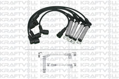 Kraftvoll 5070242 Buji Bobin Kablosu Astra 1.4 8V 91>01-Combo 1.4 V 91>01-Corsa 1.4 8V 89>93 (Sılıkon Kablo)