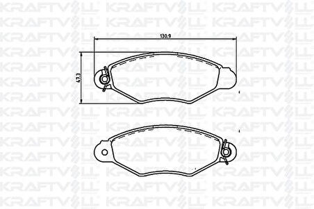 Kraftvoll 07010011 Fren Balatası Ön Kangoo 1.9D Kangoo 1.5DCI Xsara 1.4 1.5 P205 4251.69