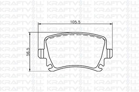 Kraftvoll 07010026 Fren Balatası Arka A3 05 03-A4 Passat 1.6FSI 1.9TDI 2.0TDI 95-15 1K0698451D