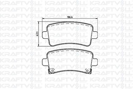 Kraftvoll 07010050 Fren Balatası Arka Insignia A 17 09-16 22743021