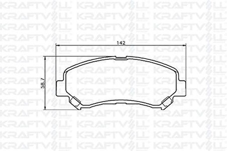Kraftvoll 07010086 Fren Balatası Ön Qashqai 07-12 X-Trail 08-11 Koleos 2.0 DCI D1060JD00A