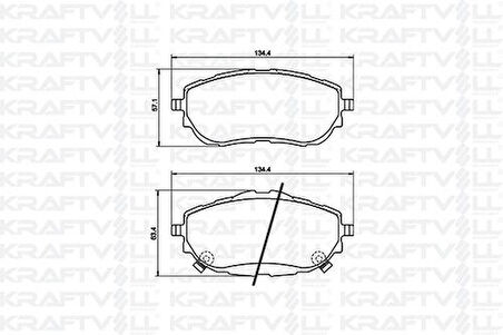 Kraftvoll 07010092 Ön Fren Balatası Toyota Corolla 2013-Auris 2012-1.33 1.6 Benzinli 1.4 D4D Dizel 446502390