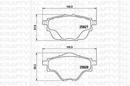 Kraftvoll 7010104 Arka Fren Balatası 3008 Iı-308 Iı-5008 Iı-508 Iı-C4 Grand Pıcasso Iı-C5 Aırcross-Ds7-Grandland 13> Dısk Capı 290Mm