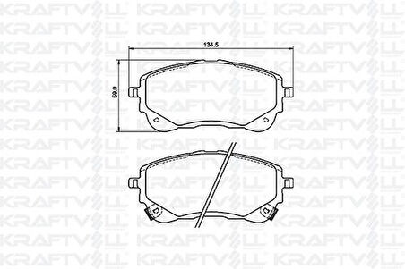 Kraftvoll 07010111 Fren Balatası Ön Toyota Corolla 1.6 Benzinli-1.8 Hybrid 2019-Yaris Cross 2019- 0446502470