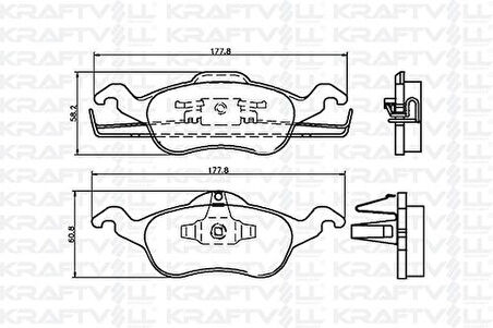 Kraftvoll 07010115 Ön Fren Balatası Focus 1.6 16V 1.8 16V 1.8TDCI 2.016V 98-03 1075558