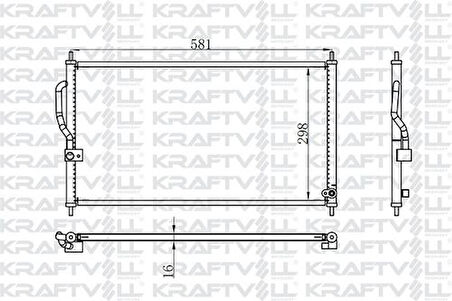 Kraftvoll 08060013 Klima Radyatörü Honda CRV 1996 2001 (581x366x16) 80110S10003