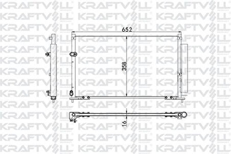 Kraftvoll 08060017 Klima Radyatörü Honda Civic VII 2006 2012 (Kurutuculu) 80110SNNA41