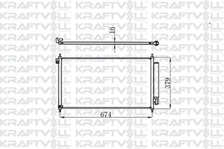 Kraftvoll 08060022 Kondanser Civic 1.5 Hybrid-1.6L 16V-1.8I 16V-2.4I 16V 12-692x371x15 80110TR0A01