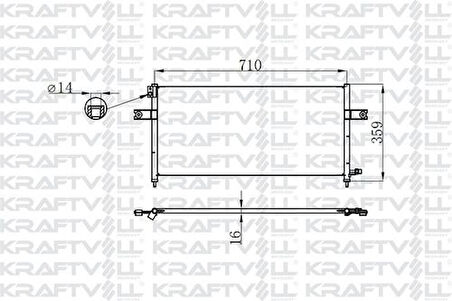 Kraftvoll 08060025 Klima Radyatörü Nissan Pickup D22 98-710x328x19 921103S401