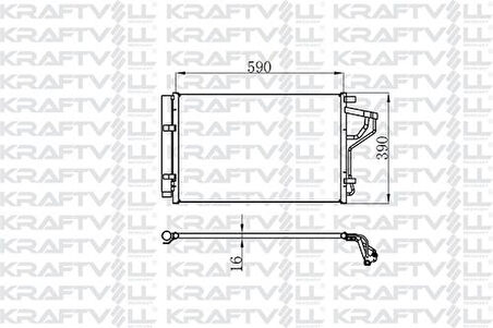 Kraftvoll 08060049 Klima Radyatörü (Kondanser) Hyundai I30 1.6GDI 12-(608x381x16) 976063X000