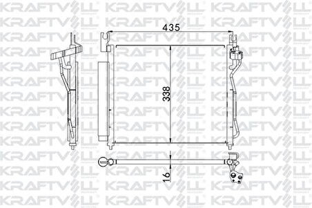 Kraftvoll 08060050 Klima Radyatör (Kondanser) Kia Picanto 2008-(390x335x17) 9760607500