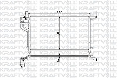Kraftvoll 08060055 Klima Radyatörü (Kondenser) H 0 976064H200