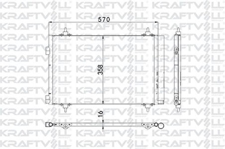 Kraftvoll 08060096 Klima Radyatörü (Kondanser) C4-P307 Tu5Jp4 (1.6 16V) -Et3J4 (1.4 16V) (01-06) Berlingo III-Partner Tepe 6455.GK