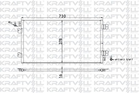 Kraftvoll 08060106 Klima Radyatörü Movano 1.9 DTI 98-01 Master II 2.5 DCI 03- 2765000QAN