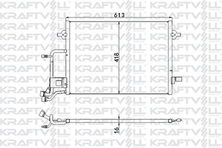 Kraftvoll 08060124 Klima Radyatörü Audi A6 98-05 615x420x17 4B0260401F