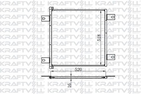 Kraftvoll 08060159 Kondenser Klima Radyatörü DAF XF 105 Fa XF 105 Fas XF 105 Ft 1629115