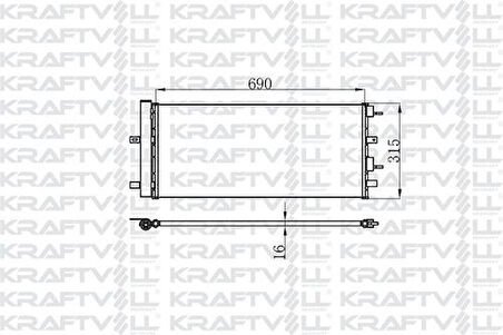 Kraftvoll 08060163 Klima Radyatörü (Kurutucu IIe) Ford Galaxy Mondeo V S Ma2.0 TDCI 15-(At Mt) DG9H19710