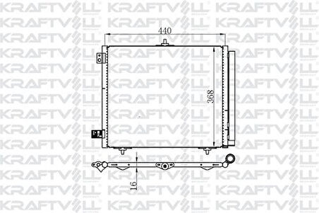 Kraftvoll 08060177 Klima Radyatörü C2 C3 C3 II C3 Pluriel C3 III DS3 208 207 P1007 2008 Ölçü (420x374x16) 6455.C2