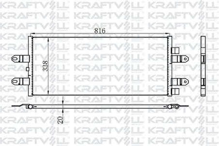 Kraftvoll 08060180 Kondenser (Klima) Radyatörü Scania P G R T Seriler 2004 ve Sonrası 1921284