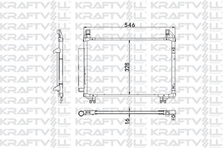 Kraftvoll 08060189 Klima Radyatörü (Kondanser) Yaris 06-Benzinli (550x338x16) 8846052130