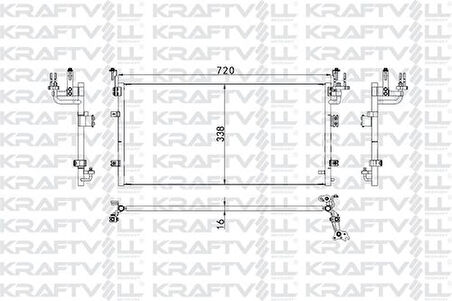 Kraftvoll 08060206 Klima Radyatörü (Kondanser) Sonata 10-Kia Optıme 12-(715x382x12) 9760638001