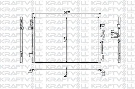 Kraftvoll 08060219 Klima Radyatörü Dodge Journey 08-Otomatik 68038244AA