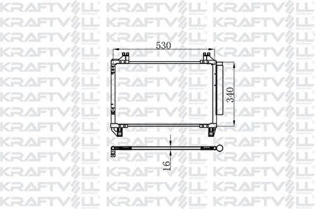 Kraftvoll 08060245 Klima Radyatörü (Kondanser) Yaris 06-Benzinli (550x338x16) 8846052110