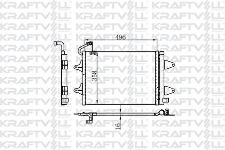 Kraftvoll 08060248 Klima Radyatörü Polo Cordoba Ibiza II IV Fabia Roomster 1.0 1.2 1.4 1.6 1.8 1.9TDI 93-15 6Q0820411B