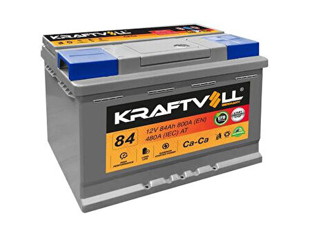 Kraftvoll 18050003 Akü 12V 84 Ah 800A Start Stop Efb L4 (175x315x190) (Tam Kapalı) 