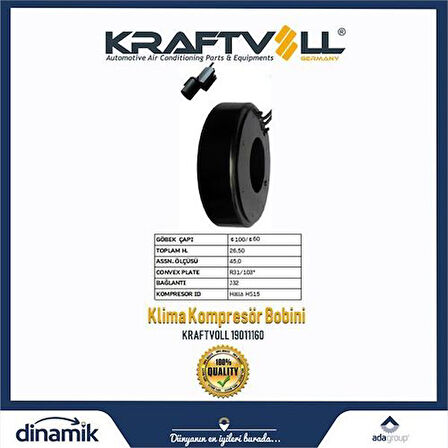 Kraftvoll 19011160 Klima Kompresor Bobini Hyundai Getz Era 977012B100