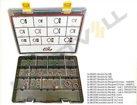 Kraftvoll 19013086 O-Ring Spesyal Set 12 Farklı İkili O-Ring 52 Adet 