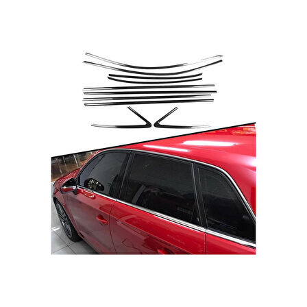 Audi A3 Hb Krom Cam Çıtası Çerçevesi 2013-2020