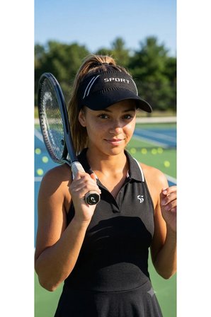 KADIN TRİKO ESNEK TENİS,GOLF,KOŞU SPORT YAZILI VİZÖR ŞAPKA-SİPERLİK