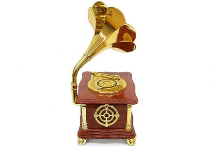 Gramofon Ayaklı Müzikli Vintage Müzik Kutusu Hediyelik