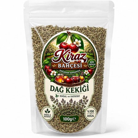 Kiraz Bahçesi Doğal Dağ Kekiği – Mut Hacınuhlu Yaylalarından Toplanmış Katkısız Kekik 100 G