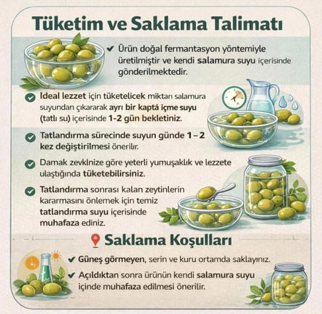 Dalından Sofraya Doğal El Kırması Yeşil Zeytin (Hacınuhlu Köyü)