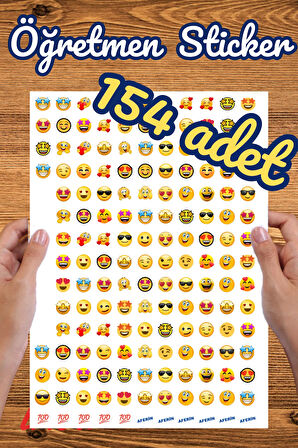 Öğretmen Sticker Motivasyon Emoji Etiket 154 Adet