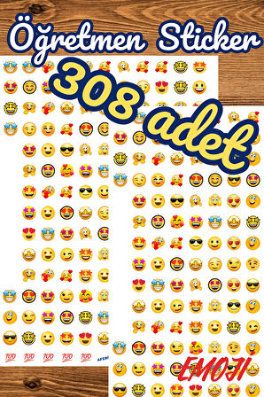 Ürün Adı: Öğretmen Sticker Motivasyon Emoji Etiket 308 Adet